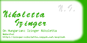 nikoletta izinger business card